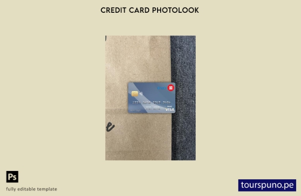 listo para imprimir plantilla frontal de aspecto fotográfico de tarjeta visa  66